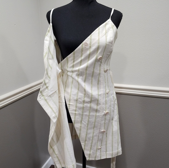 Banana Republic Speghetti Strap Stripped Button Front Adjudtable Strap Dress - Picture 6 of 13